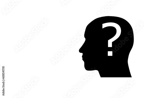 Silhouette of a head with question mark