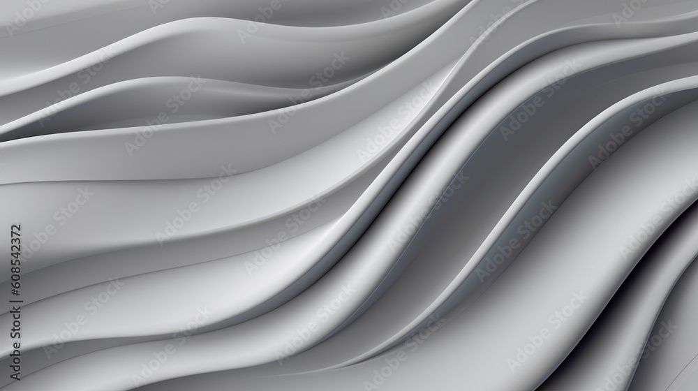 Fototapeta premium Abstract wavy lines on a white background. Generative ai