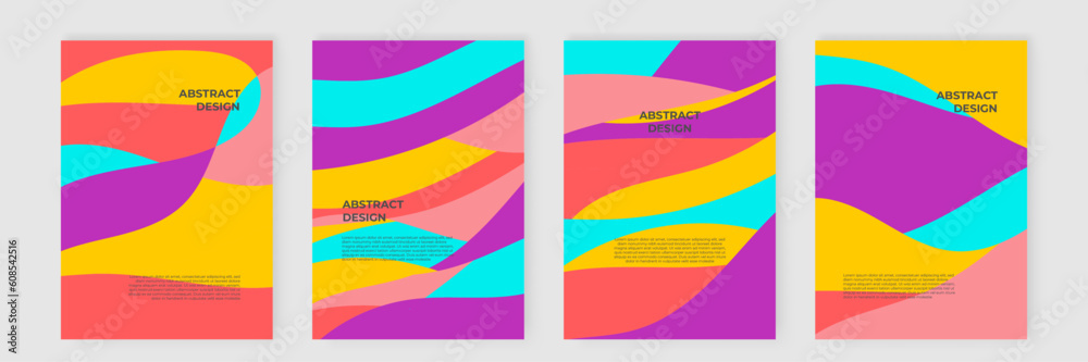 Obraz premium Modern abstract covers set, minimal covers design. Colorful geometric background, vector illustration.