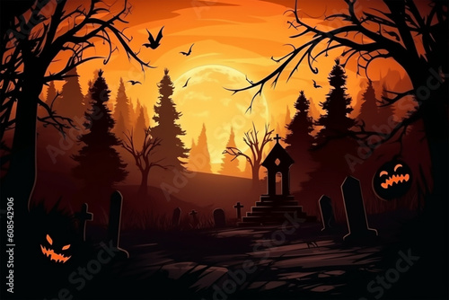 halloween landscape generative ai
