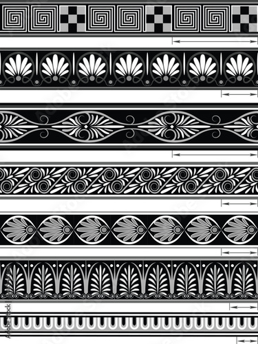seamless ornaments in the Greek style in a vector