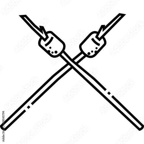 roasted marshmallow stick linear icon