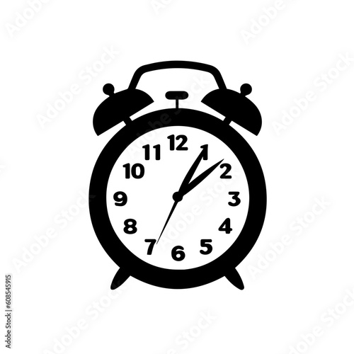 Alarm clock Logo Monochrome Design Style