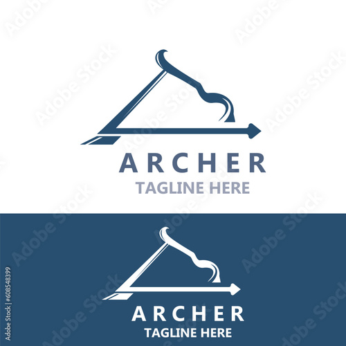 Crossbow logo image archery arrow vector, elegant modern simple icon design template