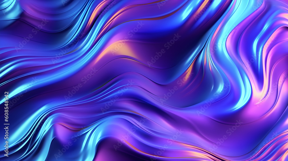 Neon blue waves