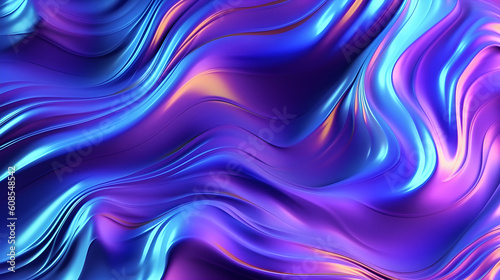 Wallpaper Mural Neon blue waves Torontodigital.ca