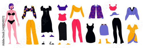 Paper Doll Clothes Set