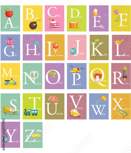 Colorful abc letters vector illustration