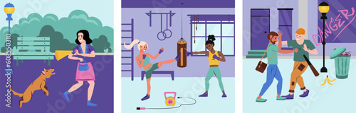 Self Defence Square Compositions