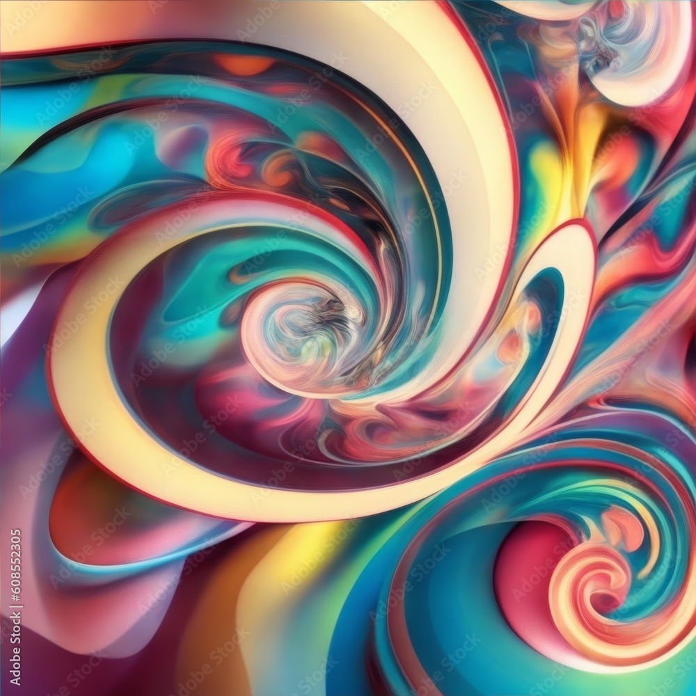 Kreise und Spiralen, sehr bunter Hintergrund in kräftigen Farben, copy space, wilde Buntheit