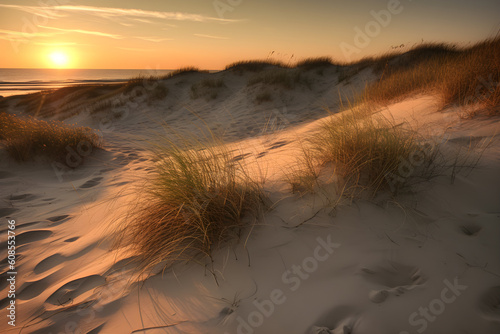 Beach sand dunes at dawn