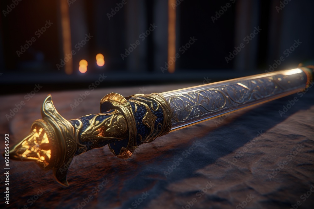 Fantasy medieval sword.Generative Ai