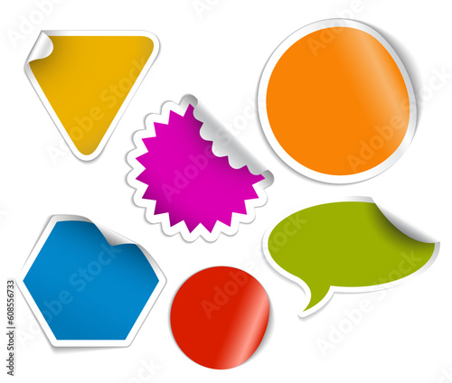Set of labels badges and stickers with fresh  colors