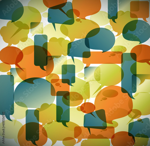 Vector vintage background made from speech bubbles