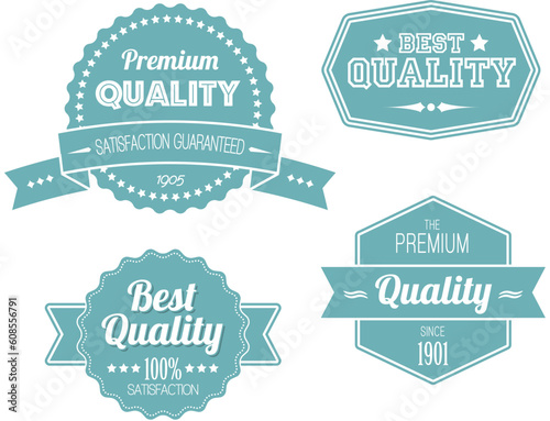 Old blue retro vintage labels - premium quality
