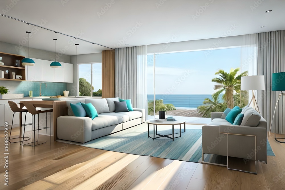 Fototapeta premium modern living room with furniture