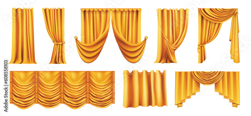 Gold Curtains Realistic Set