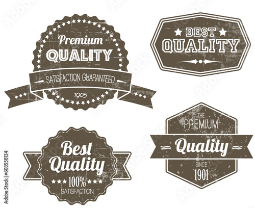 Old dark retro vintage grunge labels - premium quality