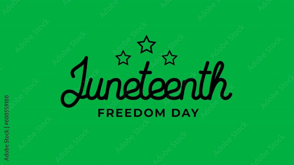 Juneteenth Freedom Day green screen. June 19. Handwriting Lettering Animation. Text in black and white color on green screen background. Motion graphic design. 4K, HD loop footage. chroma key. Juneteenth Freedom Day green screen. June 19. Handwriting Lettering Animation. Text in black and white color on green screen background. Motion graphic design. 4K, HD loop footage. chroma key.