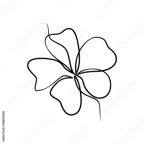 Continuous one line art drawing of beauty champa flower
