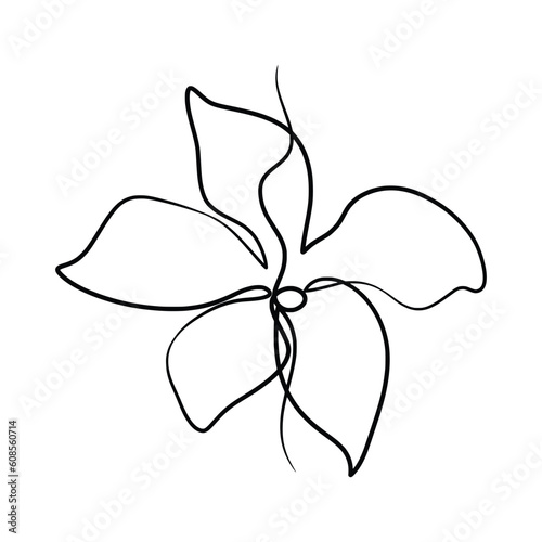 Continuous one line art drawing of beauty jasmine flower