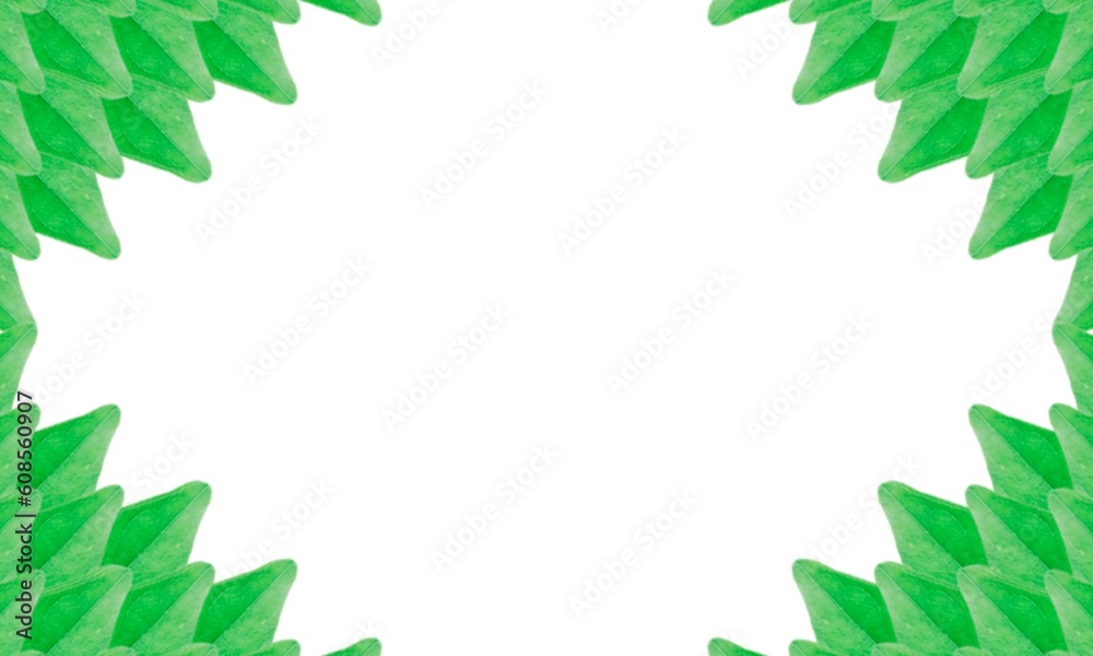 green leaves frame space for text