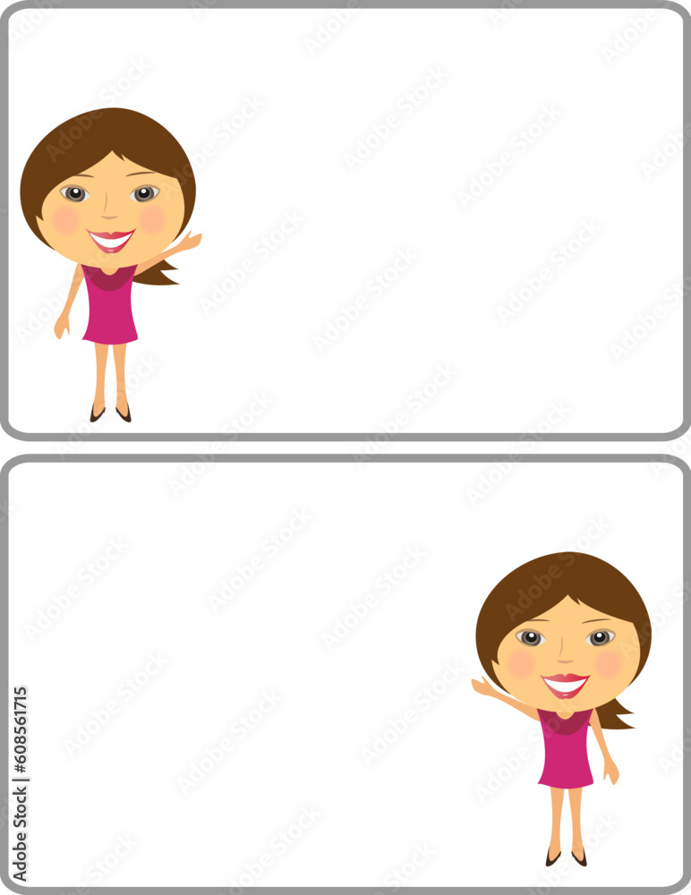 cute cheerful girl advertising and showing copy space for text cute cheerful girl advertising and showing copy space for text