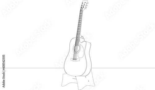 line drawing musical instrument guitar © 9Thaweekiat