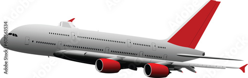 Airplane in flight . Vector illustration for designers