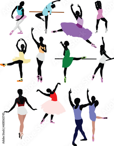 Ballet dancer in action. Vector illustration