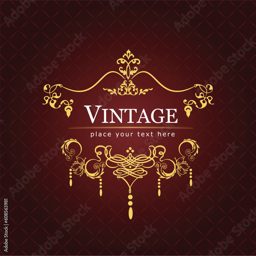 Invitation vintage card. Wedding or Valentine`s Day. Vector illustration