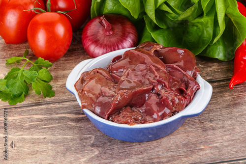 Raw chicken liver for cooking