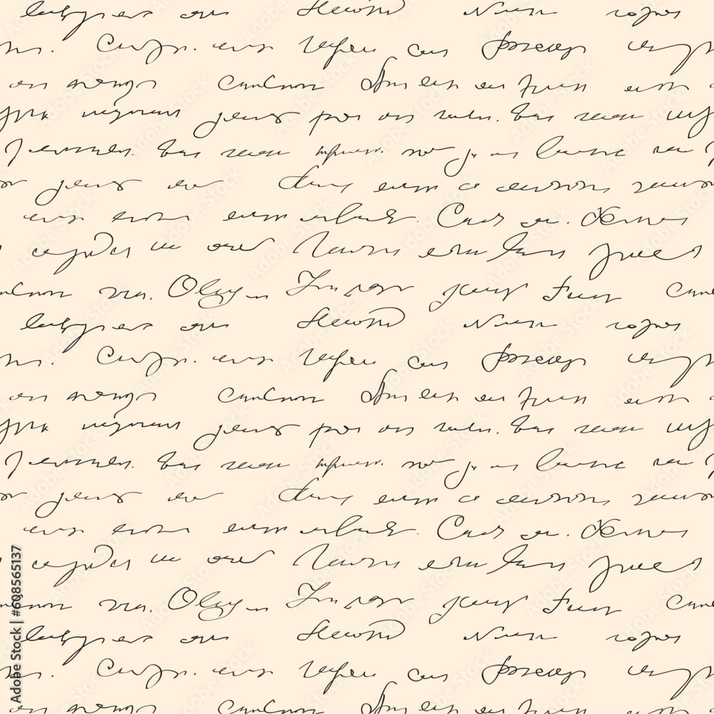 Seamless abstract handwritten text pattern