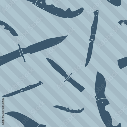 Knife and blade seamless repeating tiled background in vector format