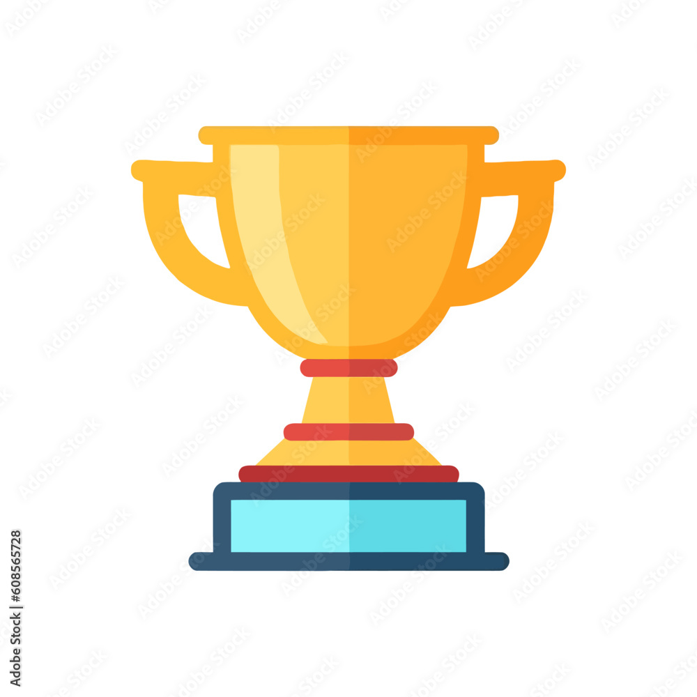 Championship prize. Golden cup. Award symbol in flat style isolated on white background. Vector illustration Championship prize. Golden cup. Award symbol in flat style isolated on white background. Vector illustration