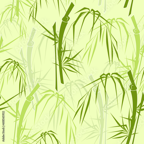 green bamboo vector seamless pattern