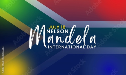 Nelson Mandela International day July 18 banner or illustration