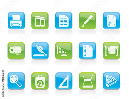 Commercial print icons - vector icon set
