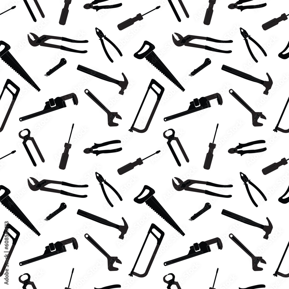 tools pattern, abstract seamless texture; vector art illustration