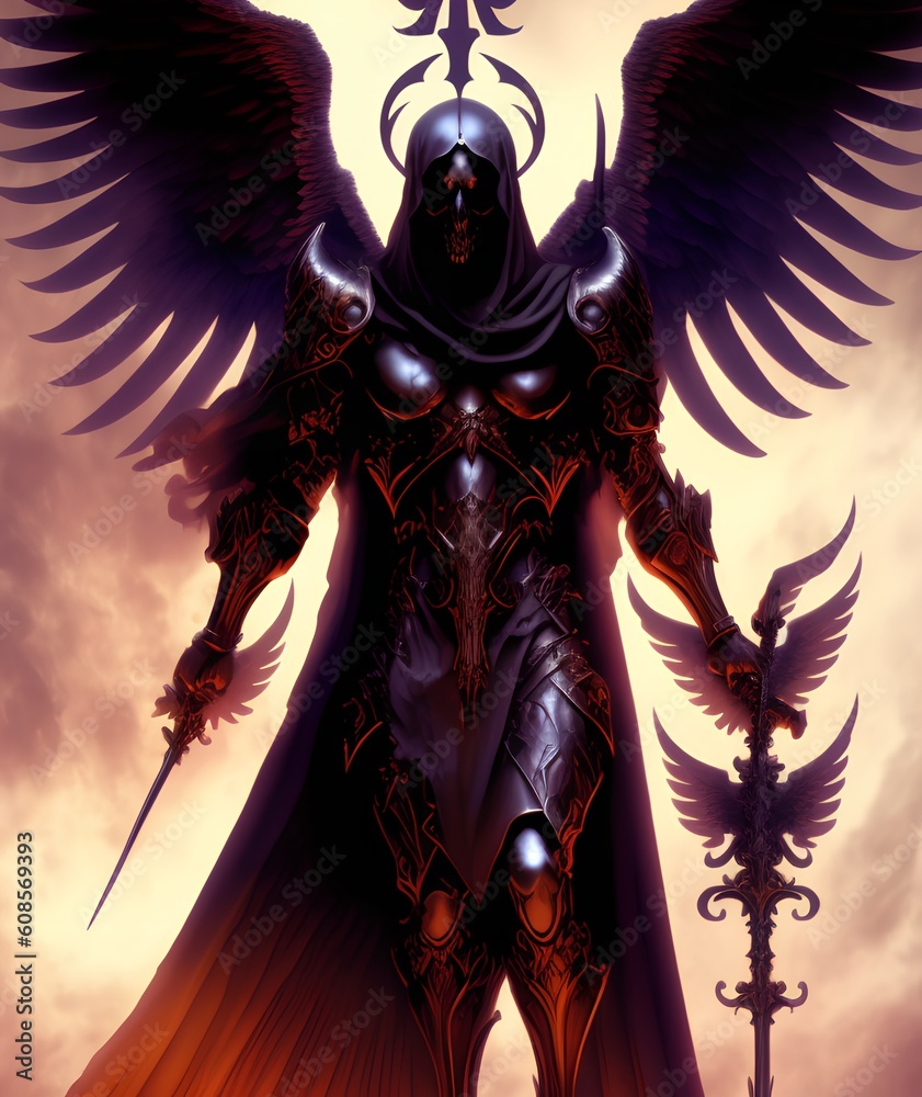 Archangel Azrael - Angel of Death and Judgment, Generative AI ...