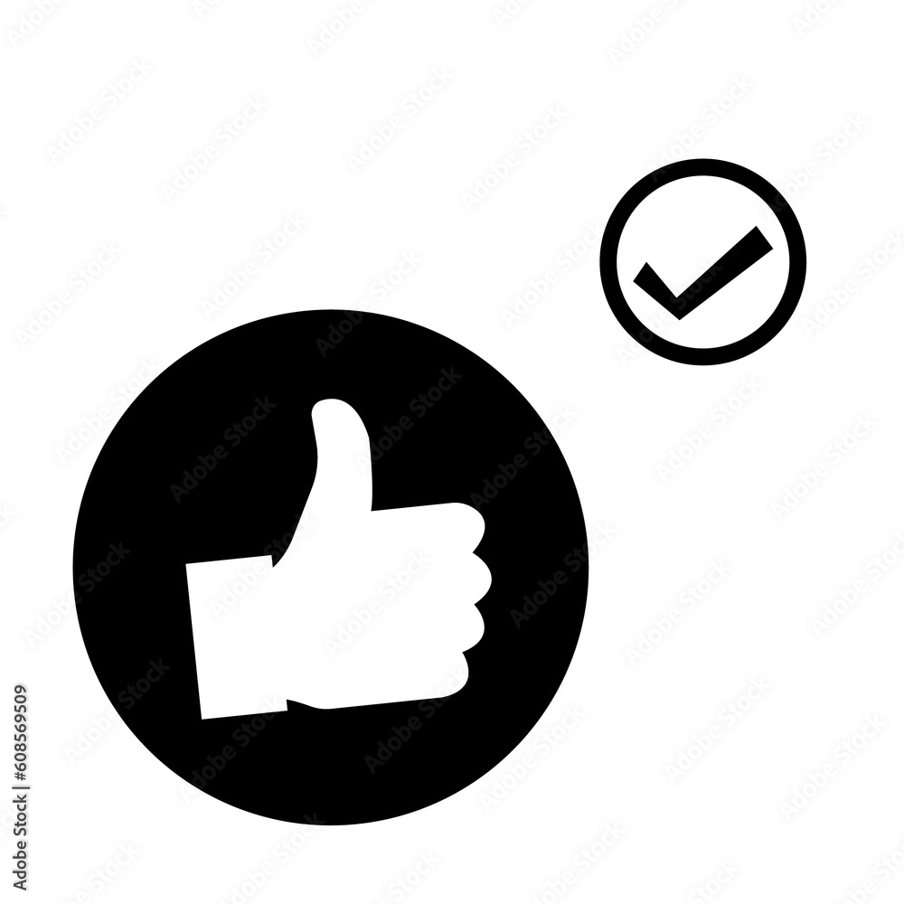 Positive feedback like icon on white background Positive feedback like icon on white background