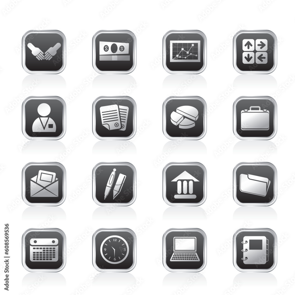 Simple Business and office icons - Vector Icon Set