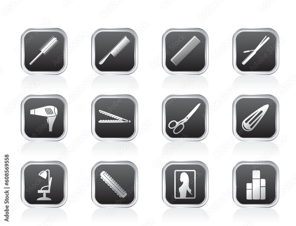hairdressing, coiffure and make-up icons - vector Icon Set hairdressing, coiffure and make-up icons - vector Icon Set