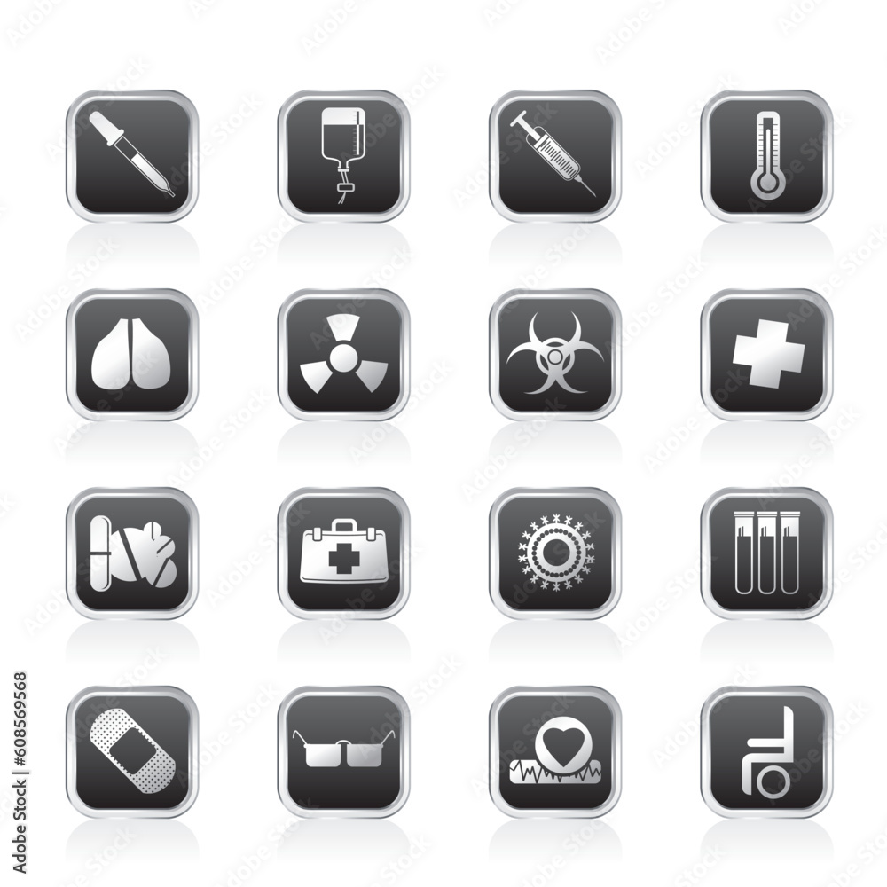 collection of medical themed icons and warning-signs - Vector Icon Set collection of medical themed icons and warning-signs - Vector Icon Set