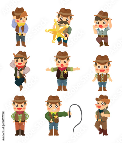cartoon cowboy icon