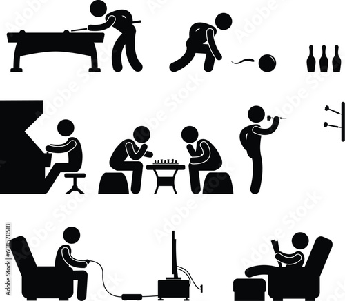 A set of pictogram about club and other leisure activity.