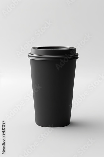 Portrait paper coffee cup mockup isolated on white AI Generative