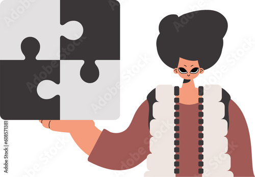 The person is holding a stun. Collect work subject. Pulled back. Trendy style, Vector Illustration