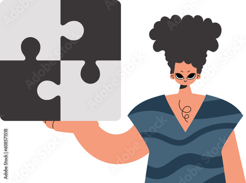 The person is holding a amaze. Collect work subject. Pulled back. Trendy style, Vector Illustration