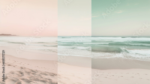 Soft pastel gradients of light pink and mint green. Generative AI